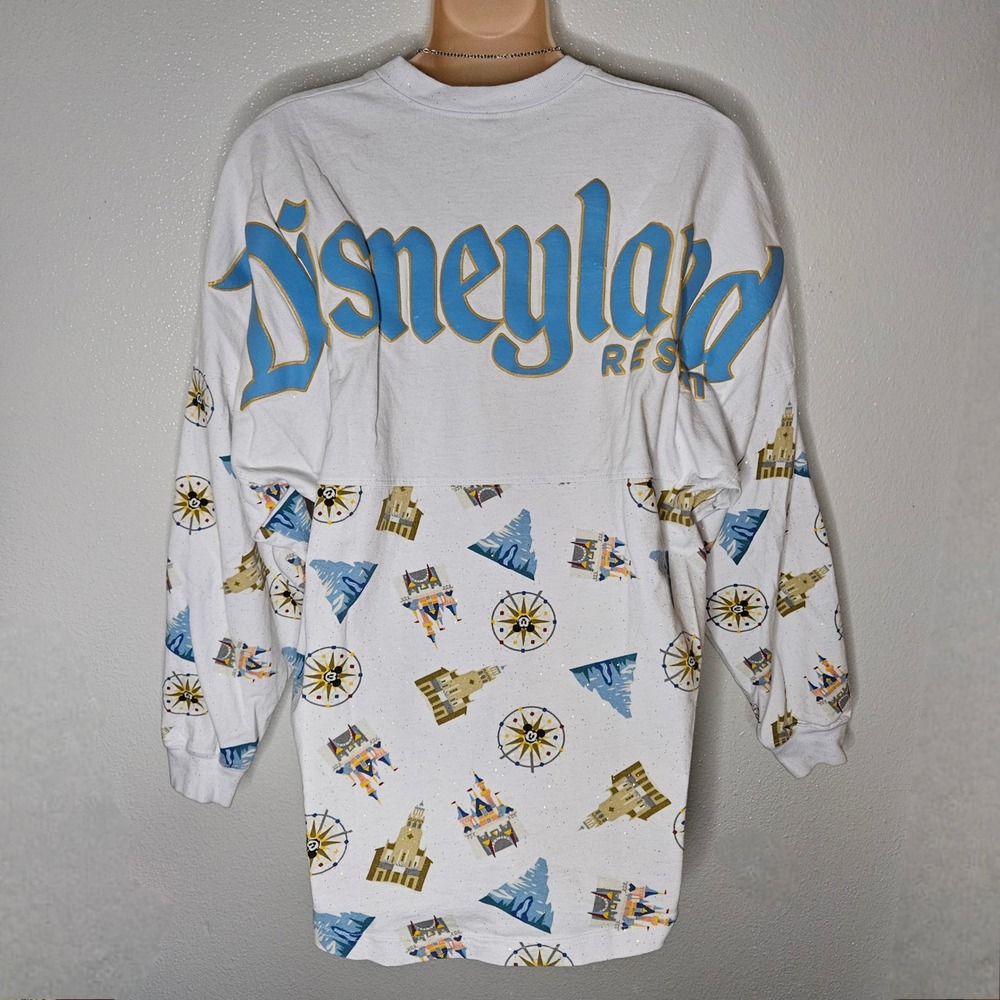 Disneyland Resort Spirit Jersey White Graphic Sweatshirt Top Unisex - Picture 2 of 9